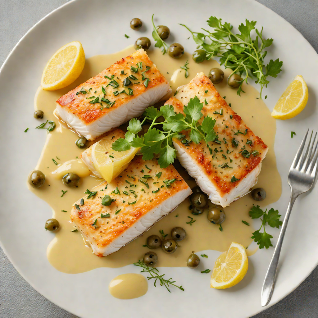 Pan-Fried Cod with Lemon Caper Butter Sauce