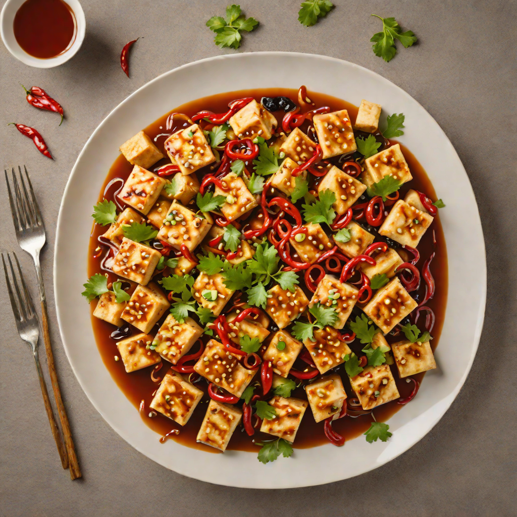 Sichuan-Style Stir Fried Tofu with Chili and Garlic