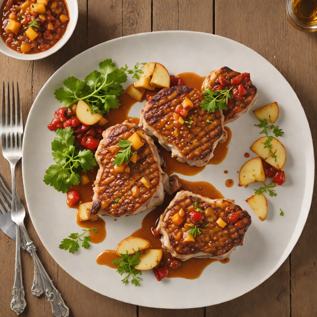 Pan-Roasted Pork Chops with Smoked Paprika and Apple Compote