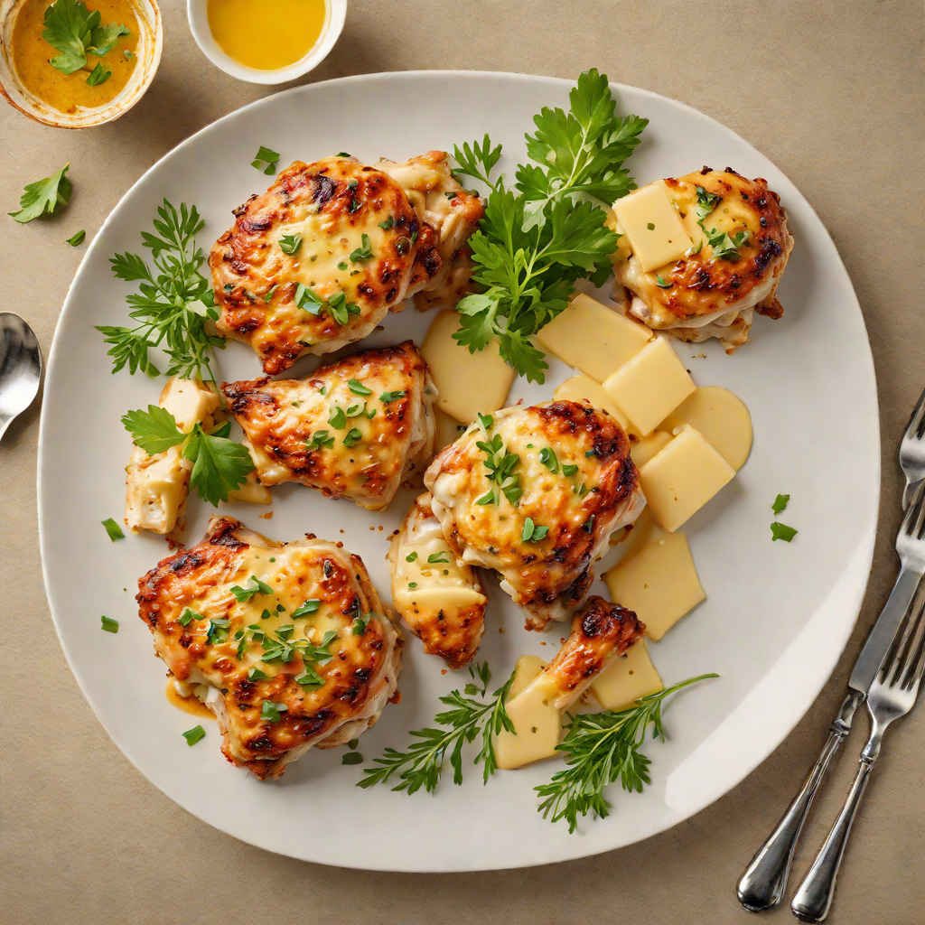 Cheese-Stuffed Chicken Thighs with Garlic Butter