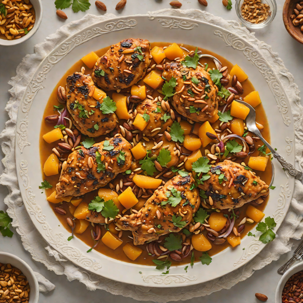 Slow-Cooked Moroccan Chicken with Apricots and Almonds