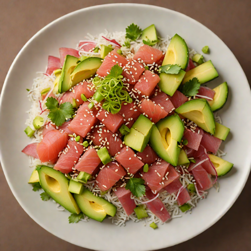 Sushi-Style Tuna Poke Bowl with Sesame and Avocado