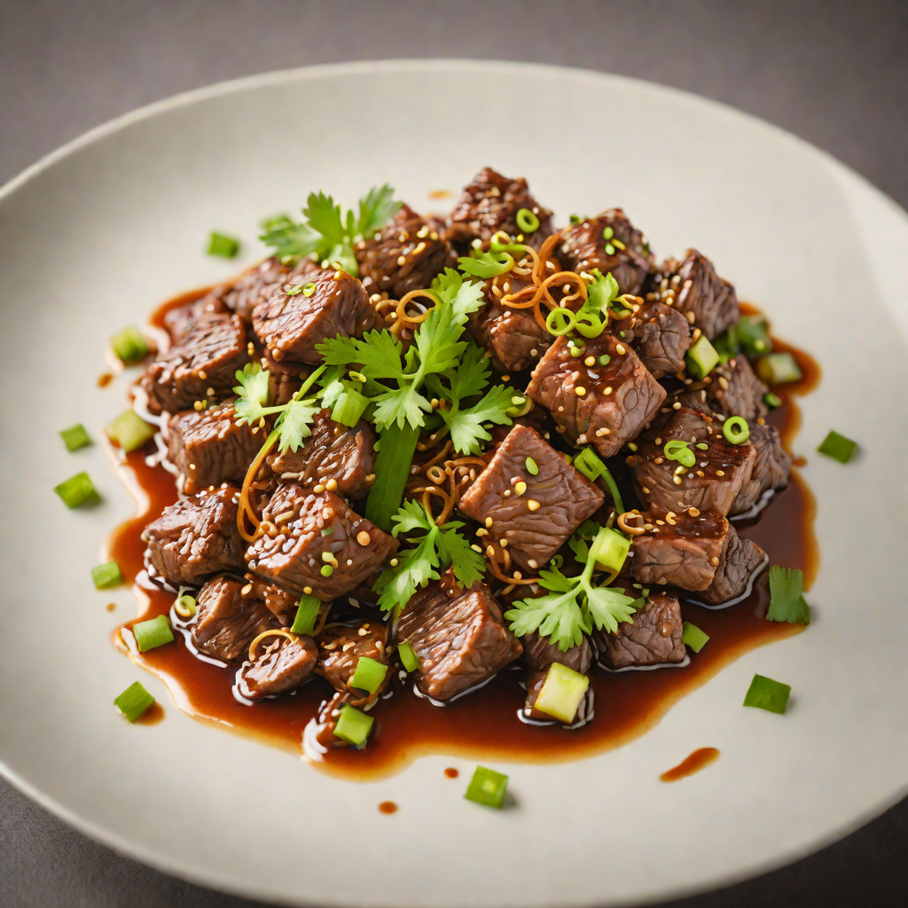 Caramelized Beef Back with Ginger and Scallions
