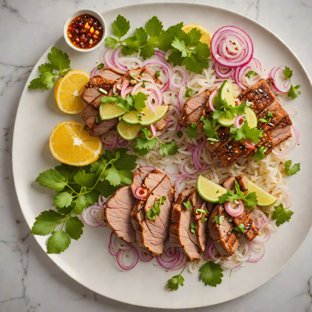 Grilled Citrus-Marinated Pork Poc Chuc with Pickled Onion Salsa