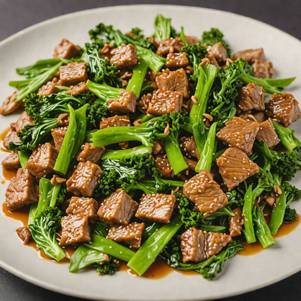 Stir-Fried Pork with Ginger and Chinese Broccoli