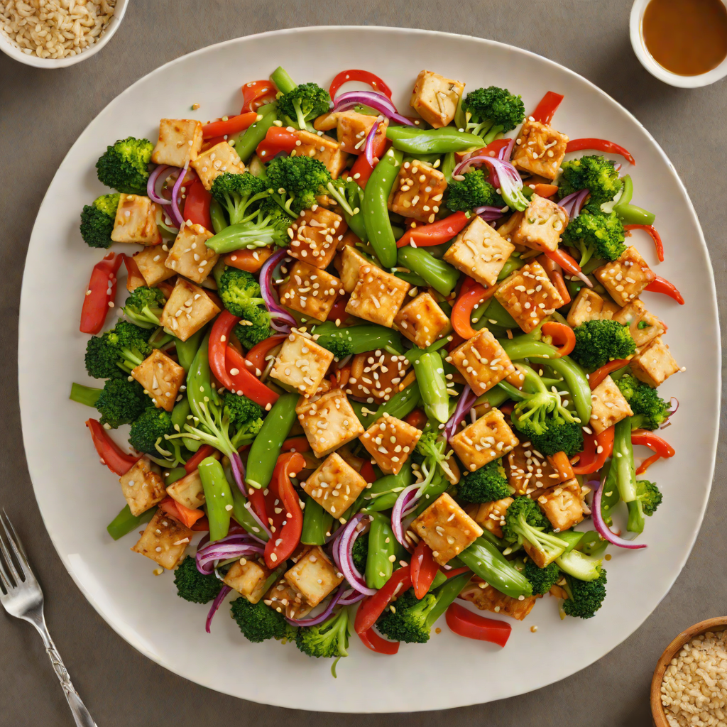Vegetable Stir-Fry with Tofu and Sesame Garlic Sauce