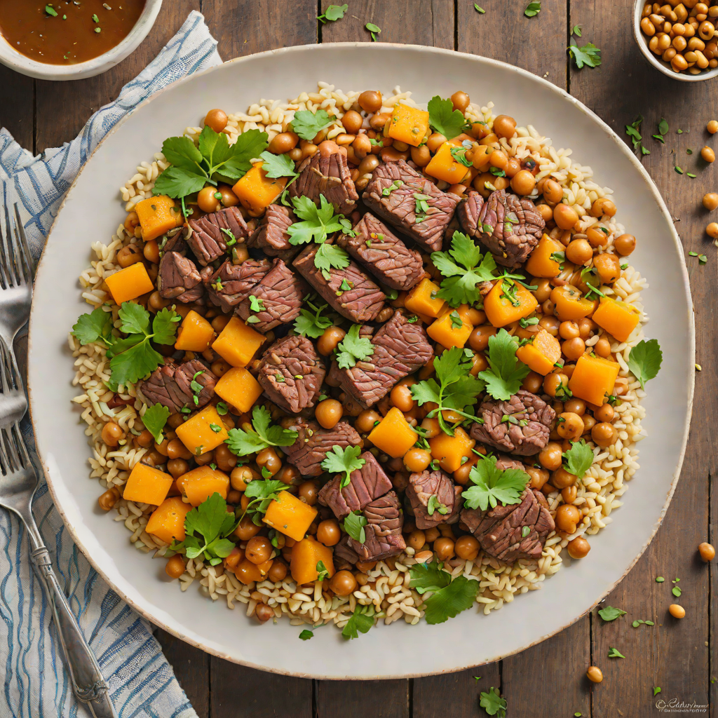 Slow Cooker Moroccan-Spiced Beef with Apricots and Chickpeas