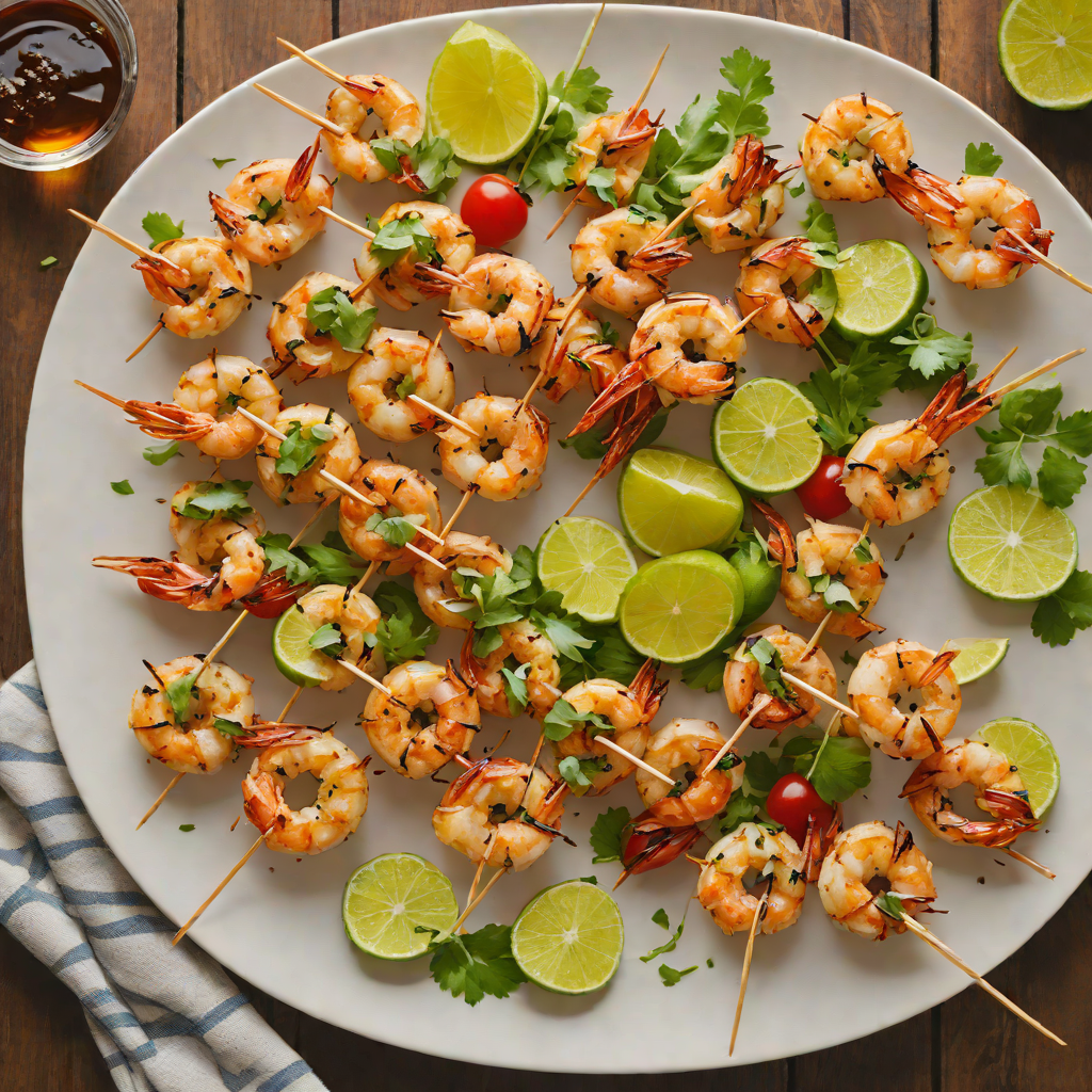 Spiced Rum-Glazed Caribbean Shrimp Skewers