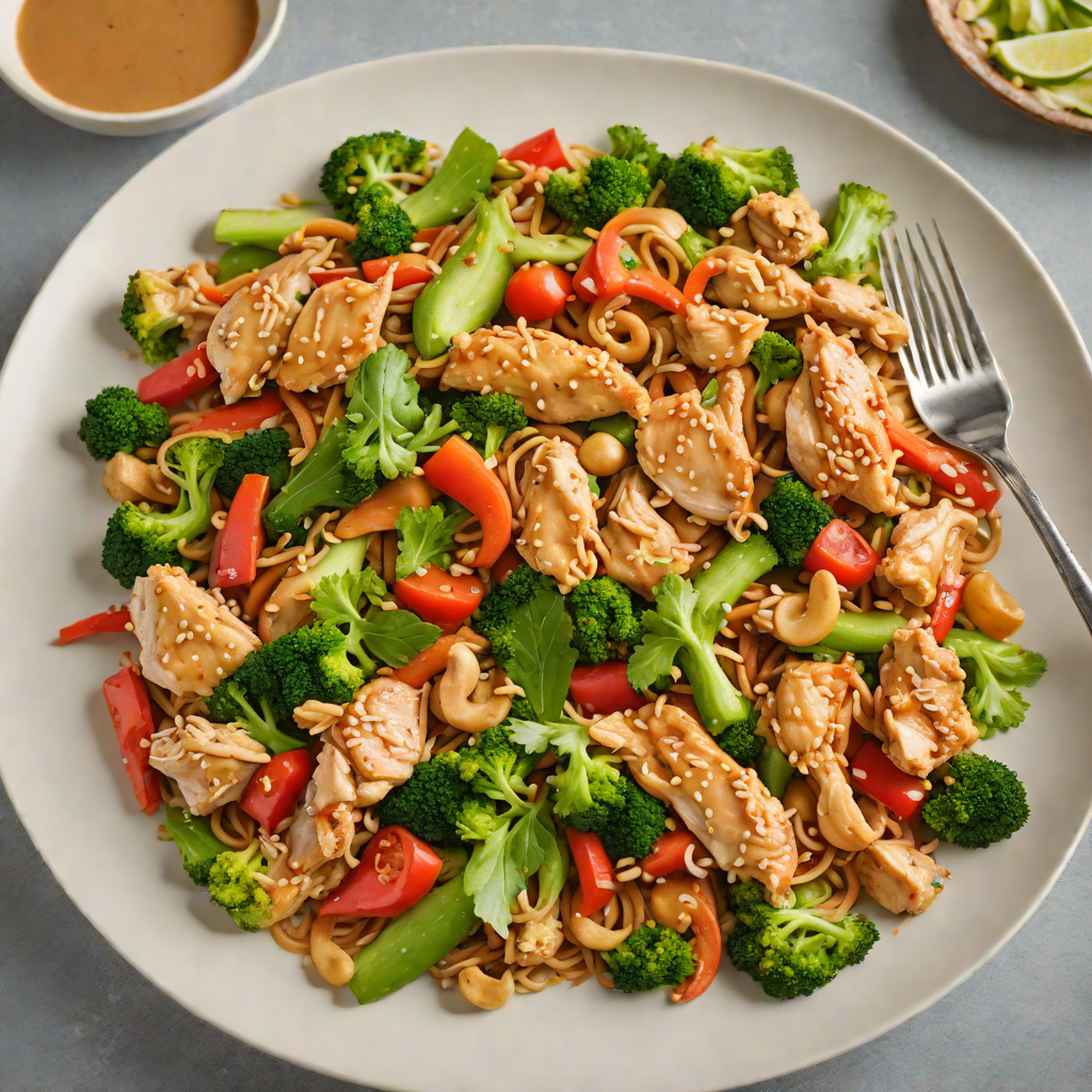 One-Pot Chicken and Vegetable Stir Fry with Peanut Sauce