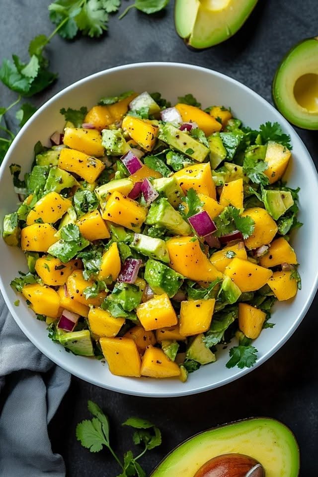 Sour Mango Avocado Salad with Lime Vinaigrette