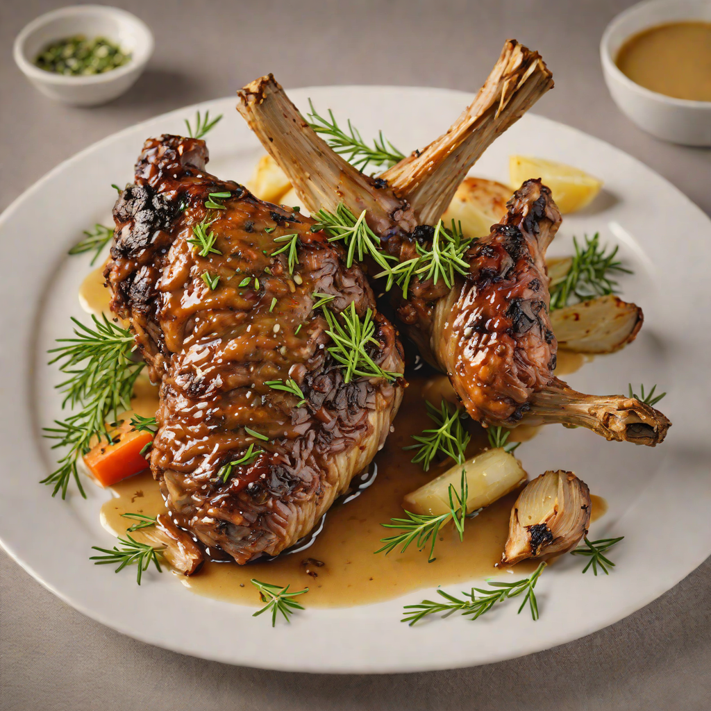 Slow-Roasted Lamb Shank with Garlic and Rosemary