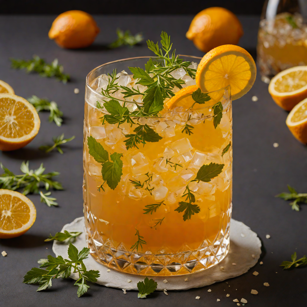 Citrus-Honey Bourbon Cocktail with Fresh Herbs