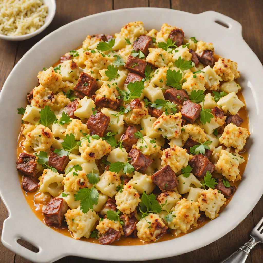 Cheesy Cauliflower and Sausage Casserole