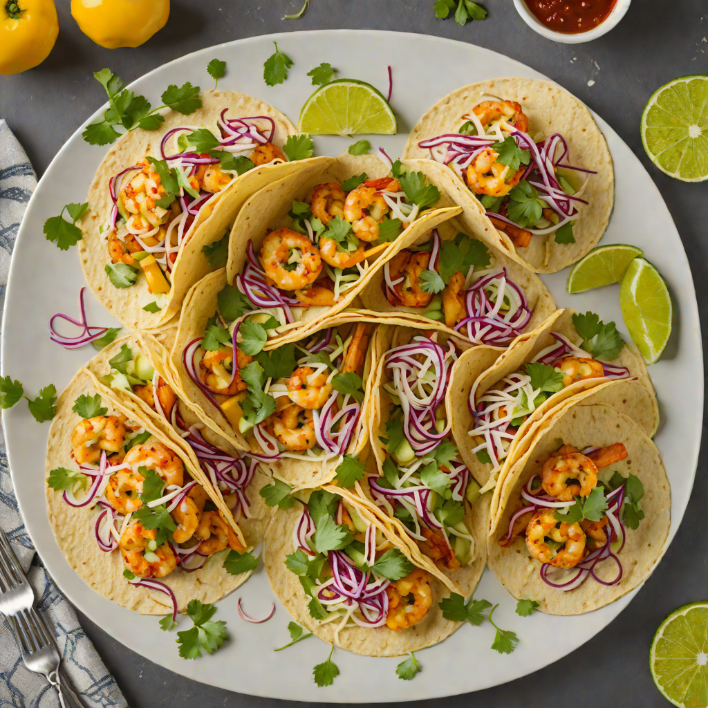 Chili Mango Shrimp Tacos with Cilantro Lime Slaw