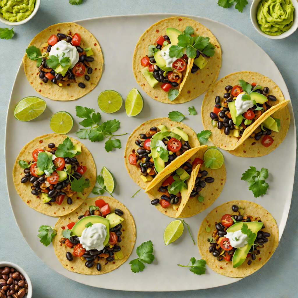 Pan-Fried Plantain and Black Bean Tacos with Avocado Crema
