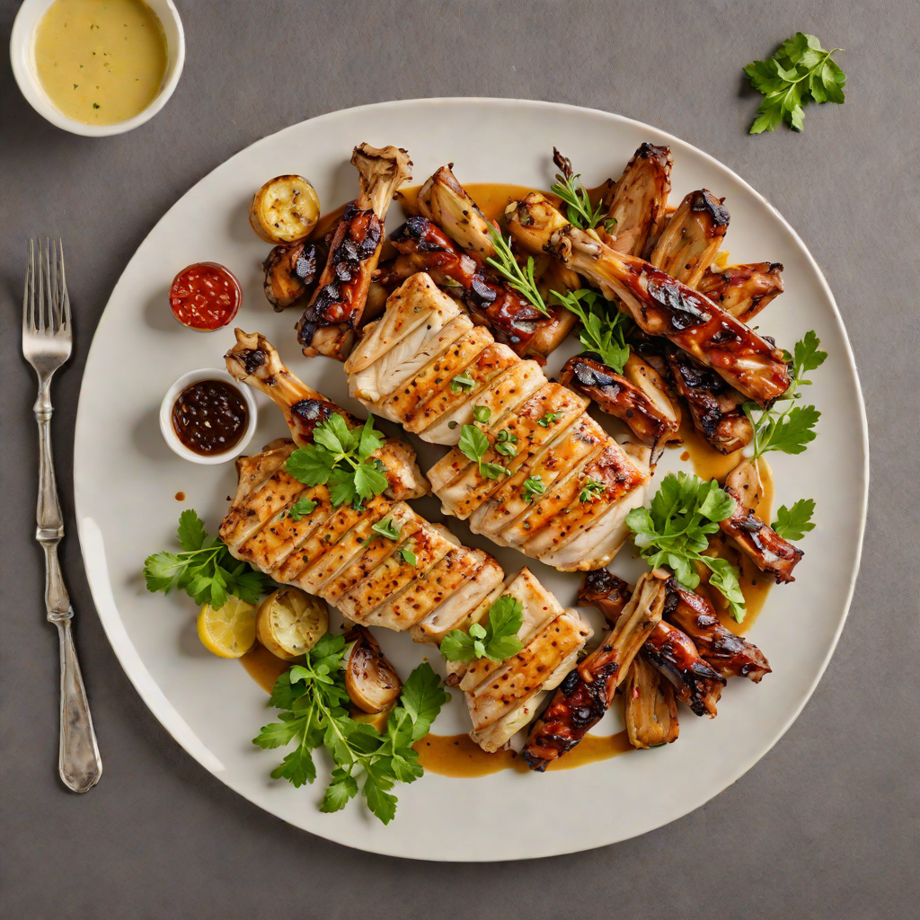 Pan-Seared Chicken with Roasted Back Ribs and Garlic Herb Butter