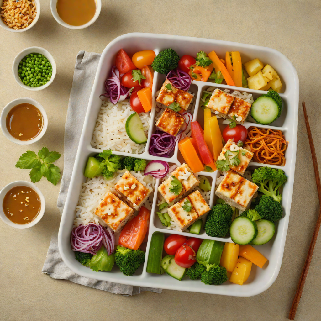 Asian-Inspired Tofu and Vegetable Bento Box