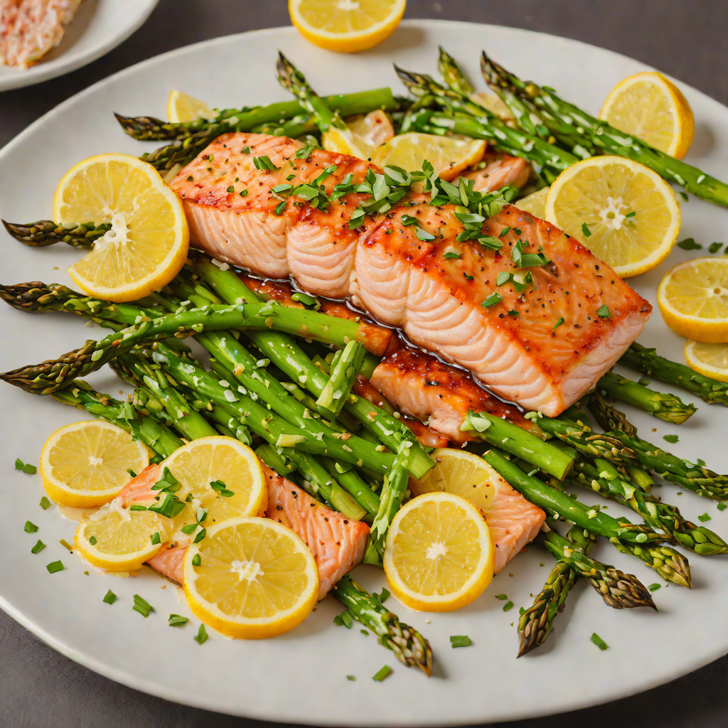 Sheet Pan Citrus-Ginger Glazed Salmon with Asparagus