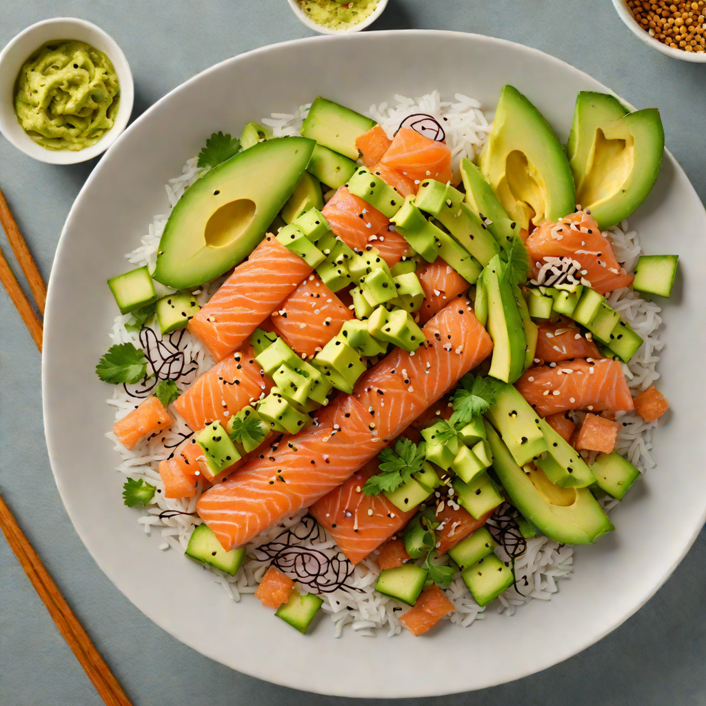 Sushi-Style Salmon Poke Bowl with Avocado and Sesame