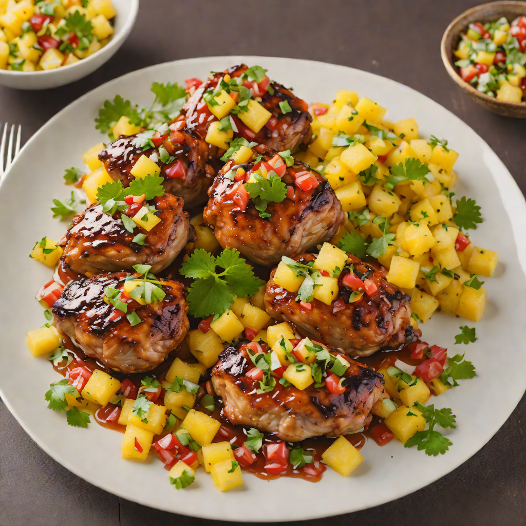 Honey-Glazed Caribbean Chicken Thighs with Pineapple Salsa