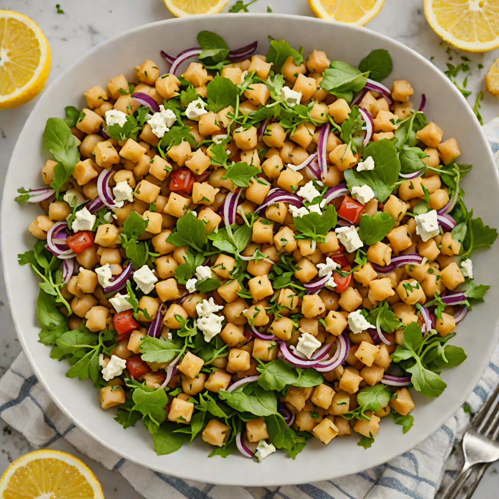 Greek-Style Chickpea Salad with Lemon and Oregano