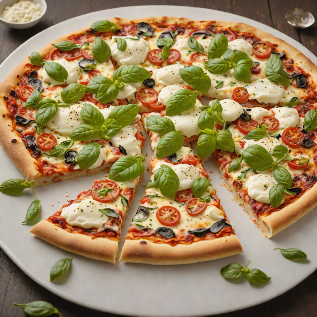 Thin-Crust Oven-Baked Pizza with Fresh Mozzarella and Basil