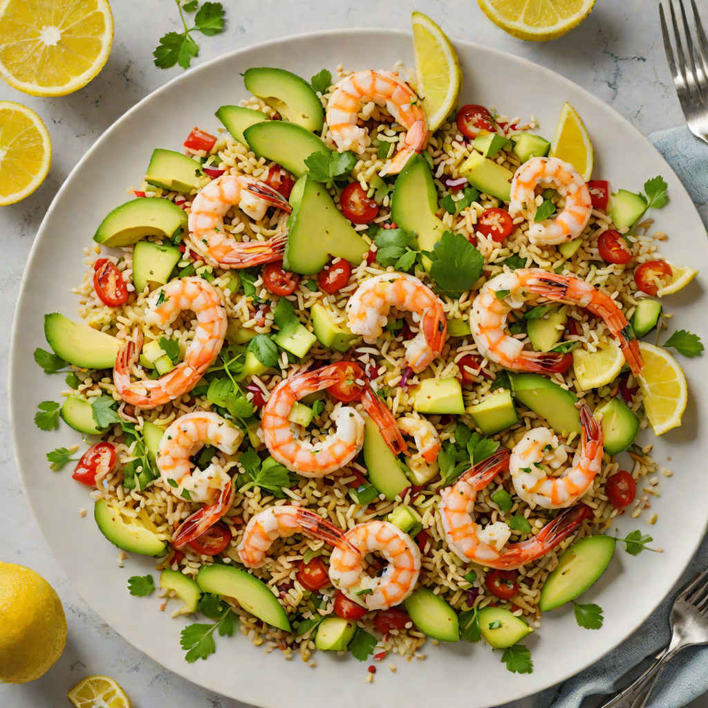 Lemon-Garlic Shrimp and Quinoa Salad with Avocado