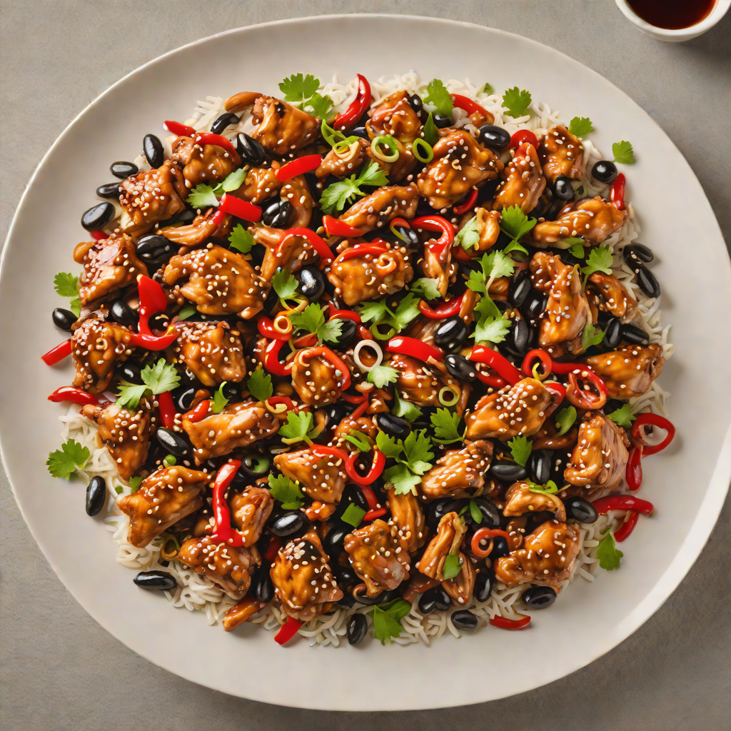 Stir-Fried Chicken with Garlic and Chili in Black Bean Sauce