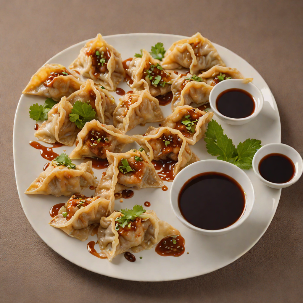 Pan-Fried Asian Dumplings with Ginger Soy Dipping Sauce
