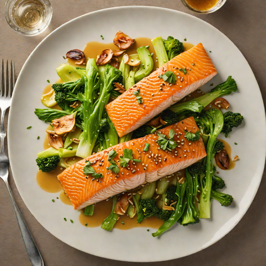 Pan-Seared Salmon with Miso-Glazed Bok Choy