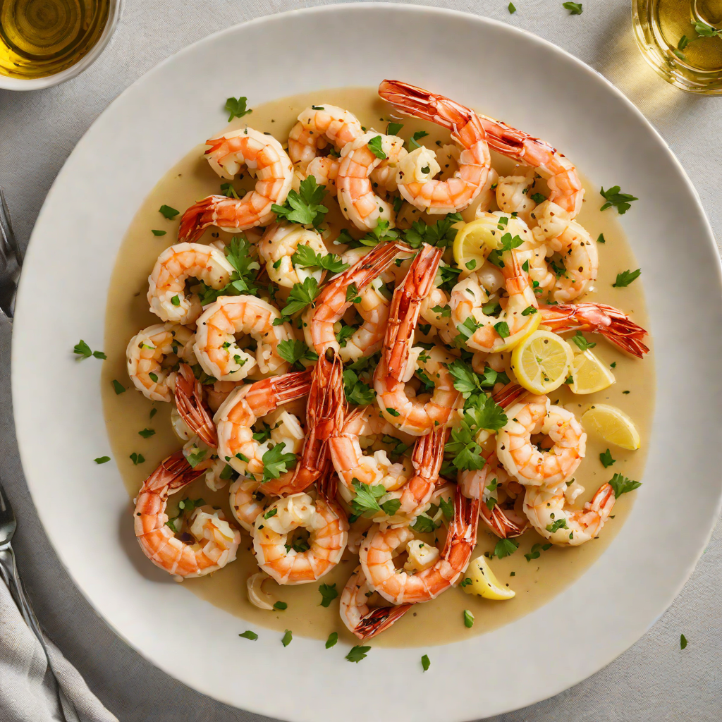 Sautéed Garlic Butter Shrimp with White Wine Imbibe Sauce