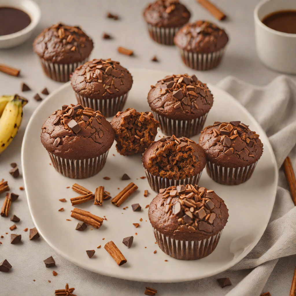 Chocolate and Cinnamon-Spiced Banana Bread Muffins