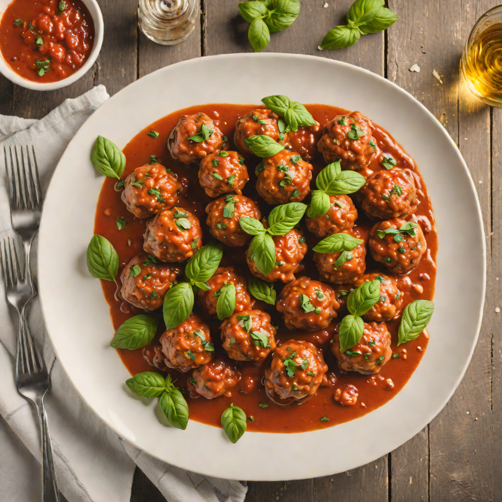 Cheese-Stuffed Keto Meatballs in Basil Tomato Sauce