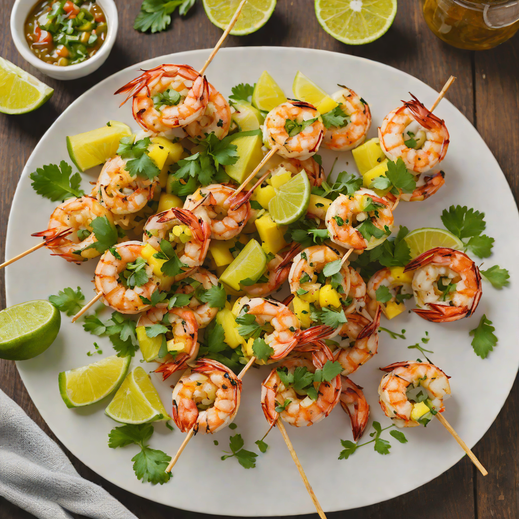 Grilled Chile-Lime Shrimp Skewers with Cilantro-Pineapple Salsa