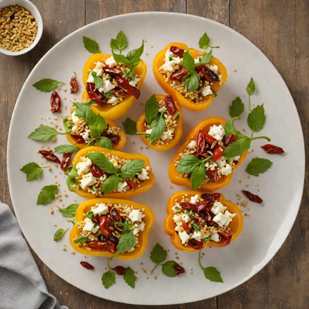 Feta-Stuffed Bell Peppers with Herbed Quinoa and Sun-Dried Tomatoes