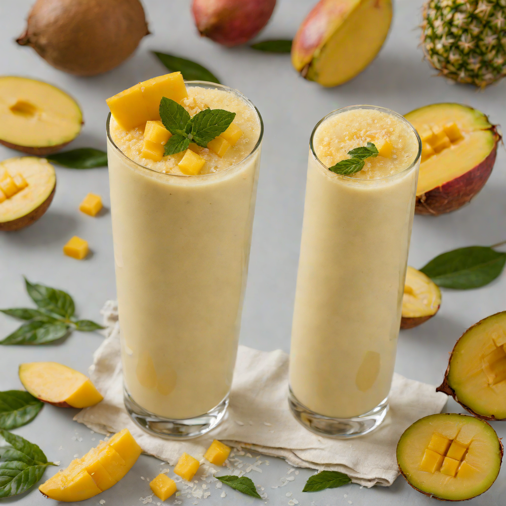 Mango-Pineapple Blend Smoothie with Coconut Water
