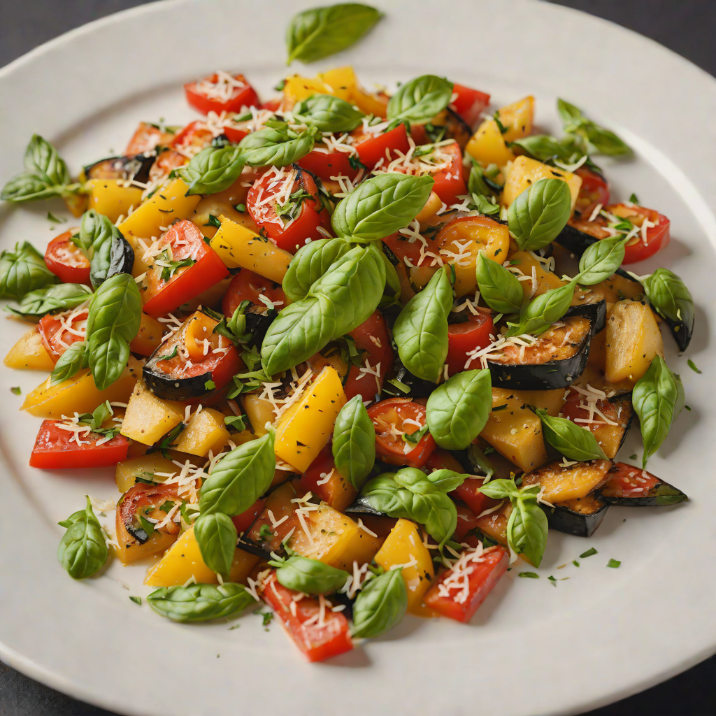 Vegetarian Italian Ratatouille with Fresh Basil and Parmesan