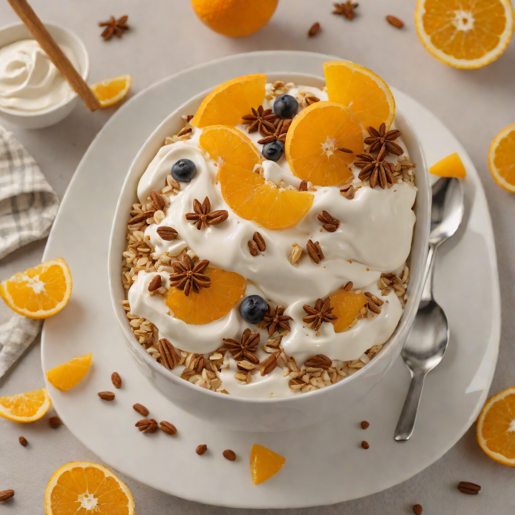 Cinnamon-Spiced Honey Yogurt Parfait with Orange Segments