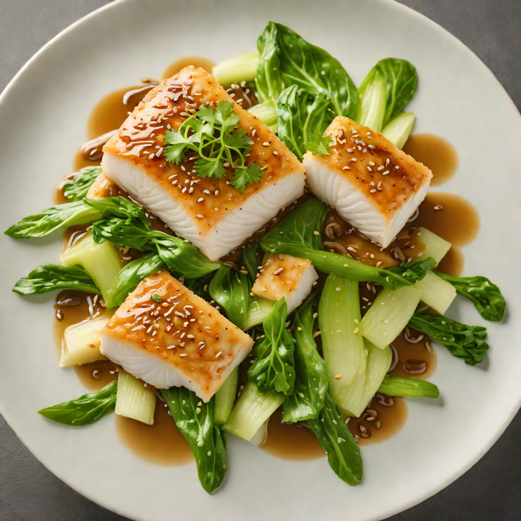 Steamed Ginger-Soy Cod with Baby Bok Choy