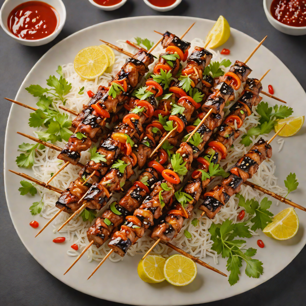 Charred Lemongrass Pork Skewers with Sweet Chili Glaze