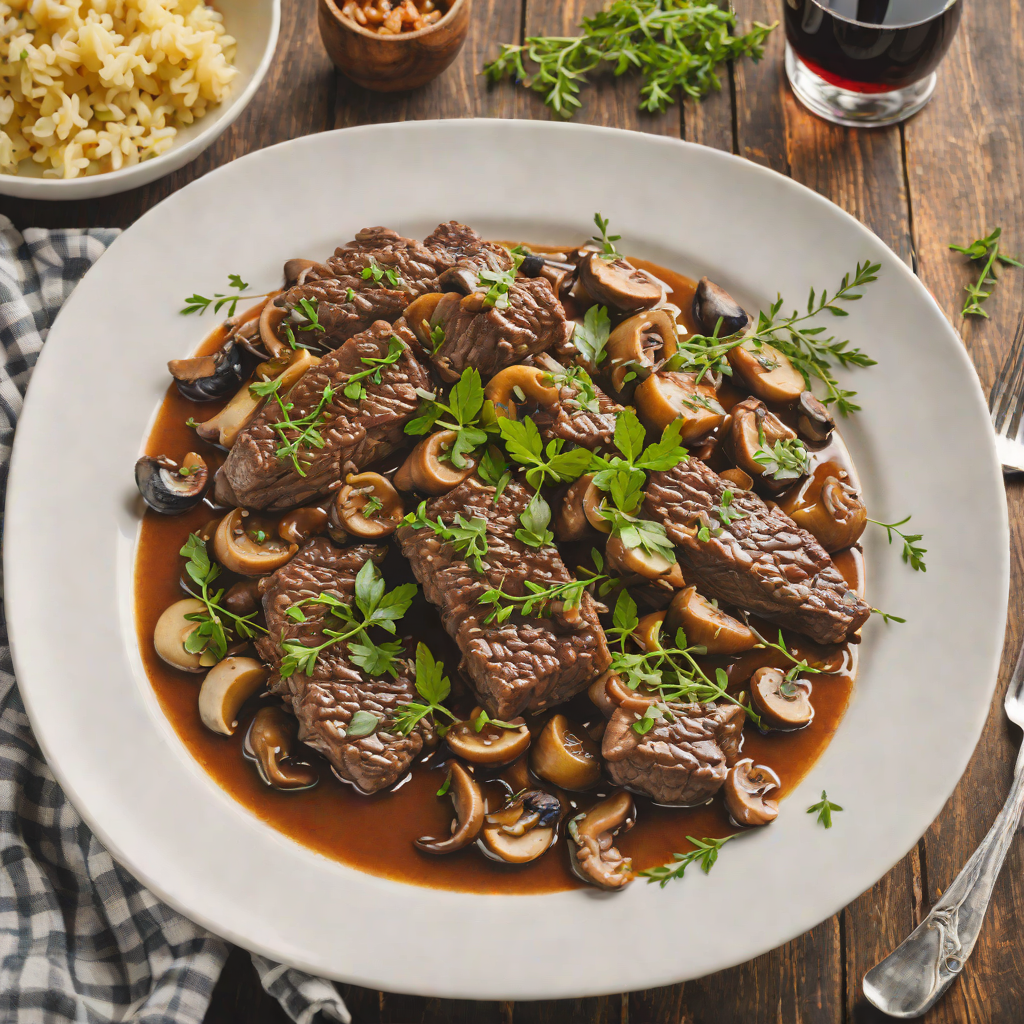 Rustic Italian Wine-Braised Beef with Mushrooms and Herbs