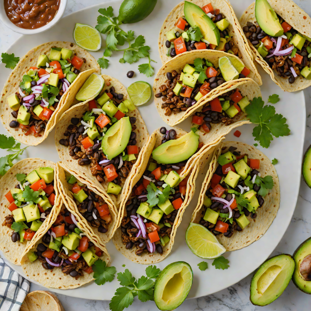No-Frills Spicy Black Bean Tacos with Avocado Salsa