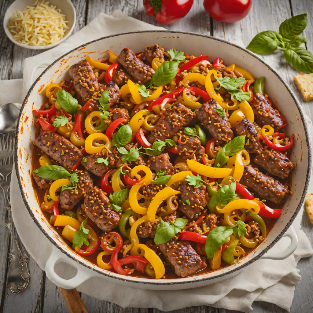 Deep-Dish Inspired Italian Sausage and Peppers Skillet