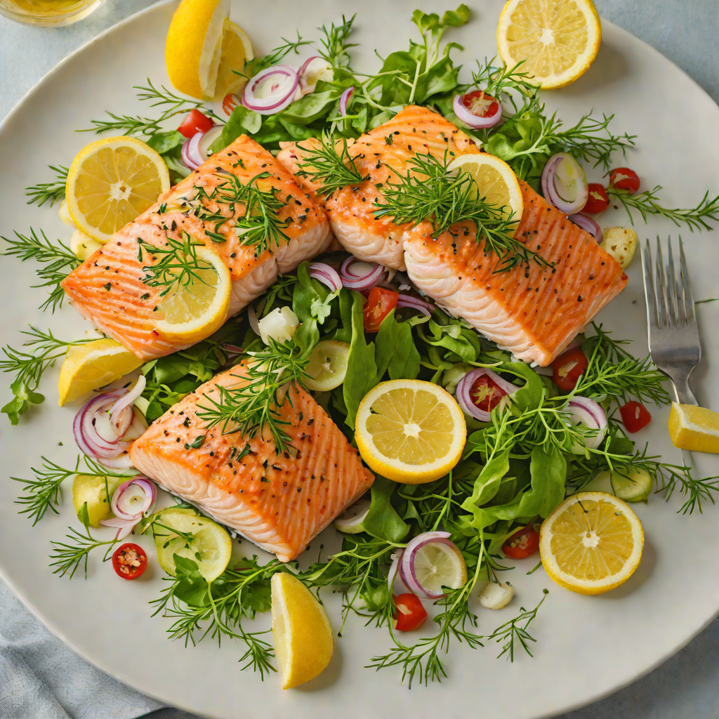 Grilled Lemon-Dill Salmon with North Seattle Herb Salad