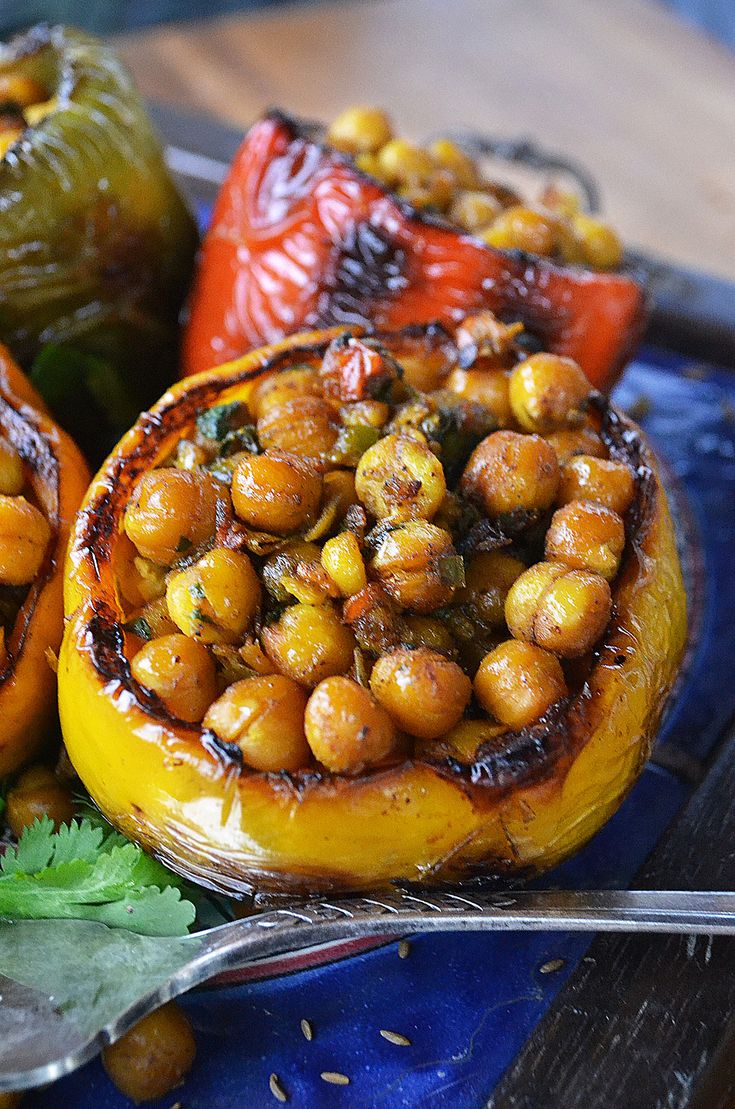 Most Amazing Spiced Chickpea Stuffed Peppers