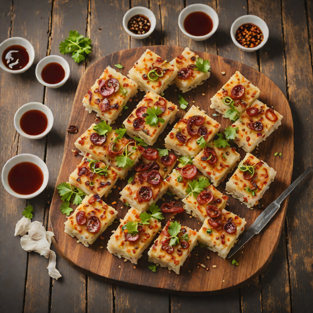 Pan-Fried Cantonese Turnip Cake with Chinese Sausage