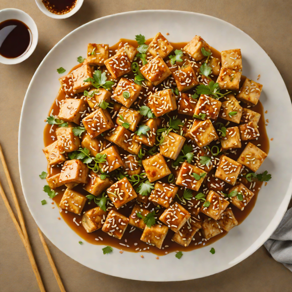 Stir-Fried Tofu with Garlic-Ginger Sesame Sauce