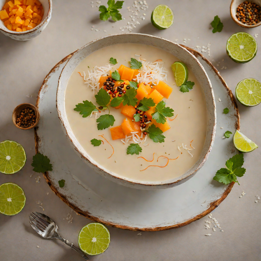 Chilled Coconut and Papaya Soup with Lime