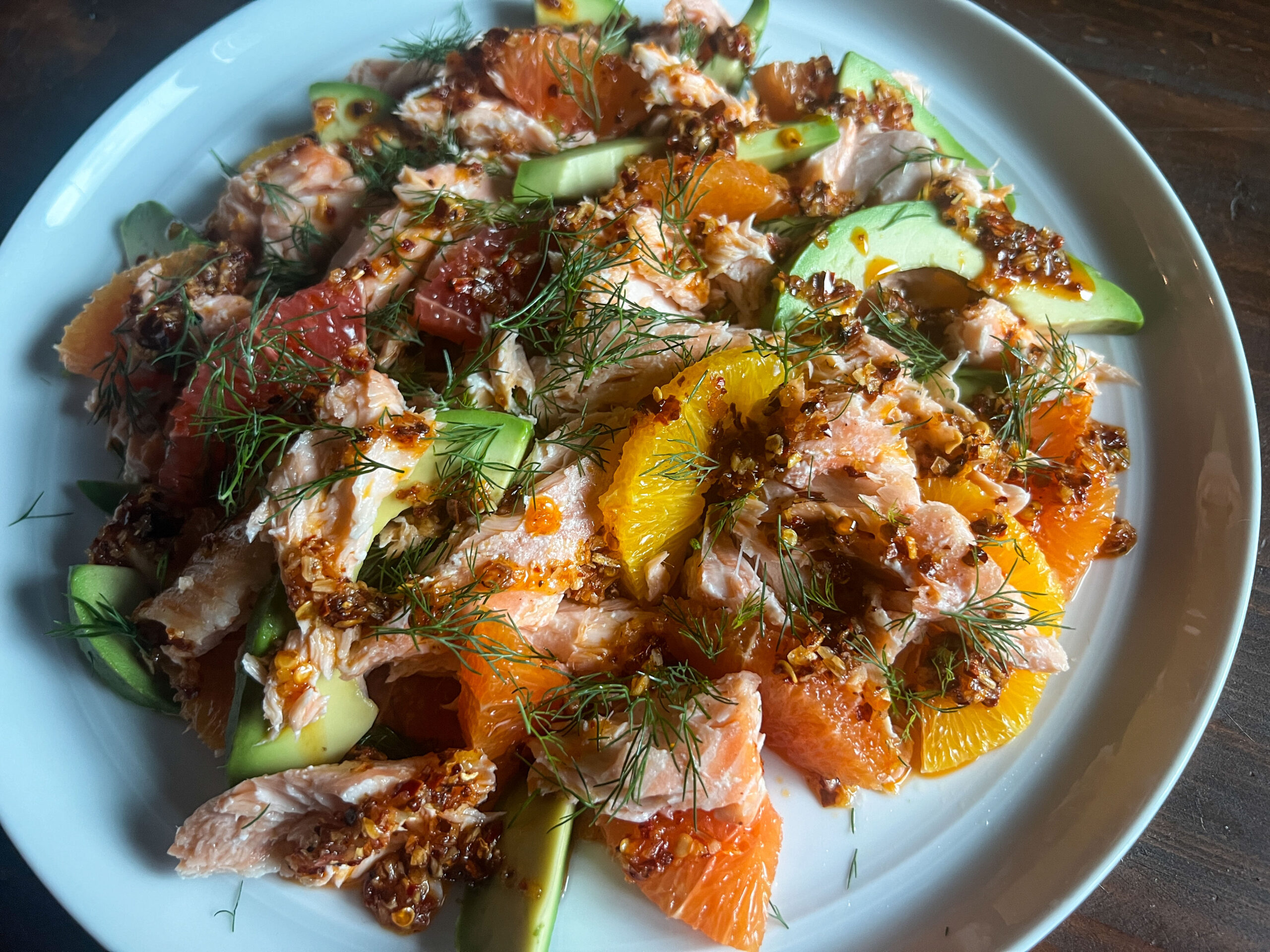 Honey-Chili Glazed Salmon with Citrus Slaw