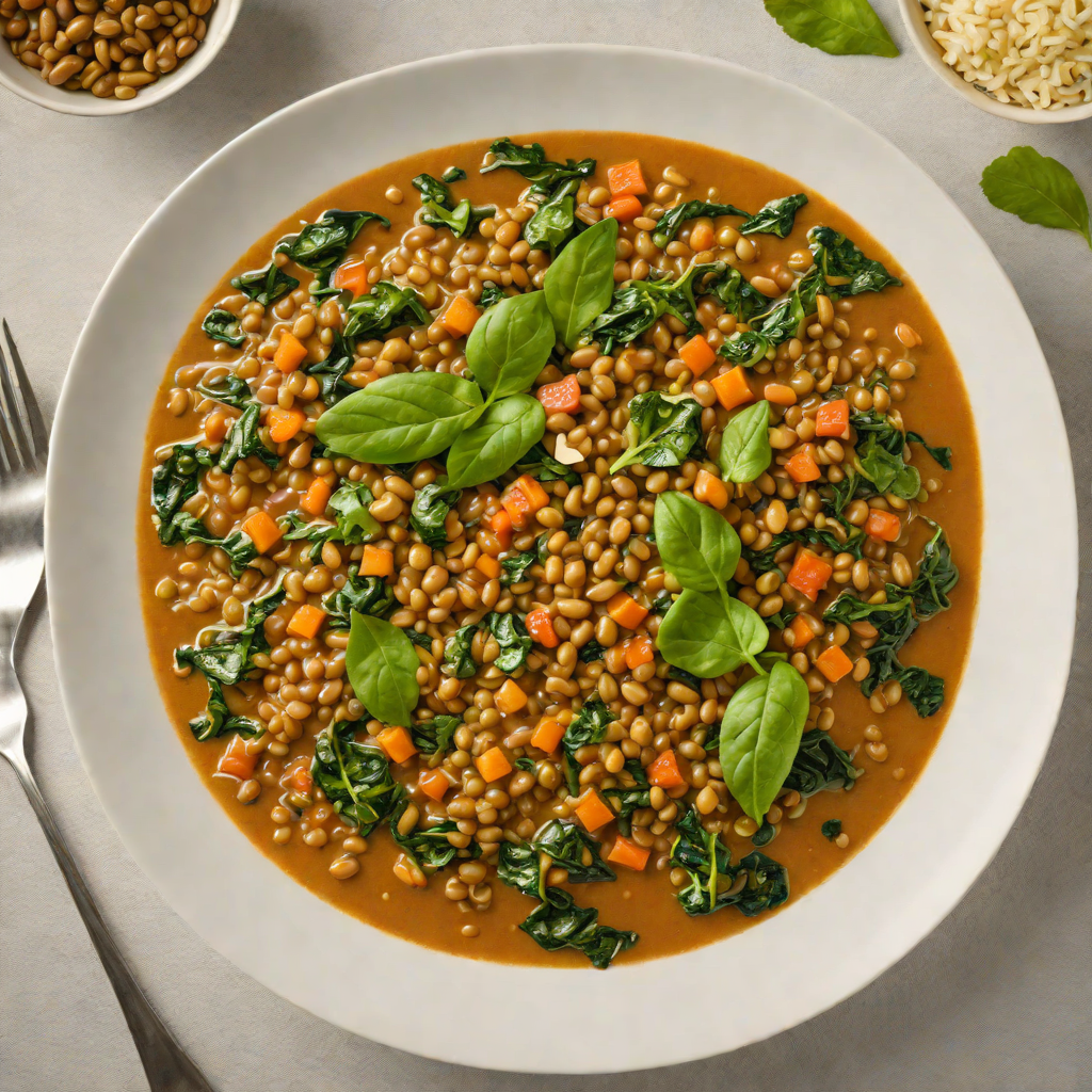 Vegetarian Indian-Spiced Lentil and Spinach Stew